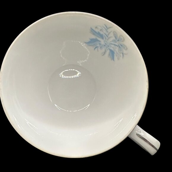 Vintage Sky Flower Tea Cup Platinum Trim - Picture 4 of 8
